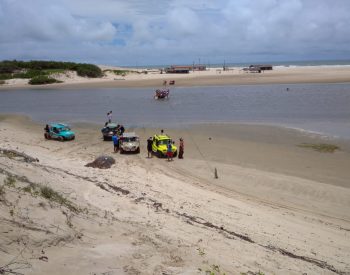 Grupo de Buggys na areia da praia