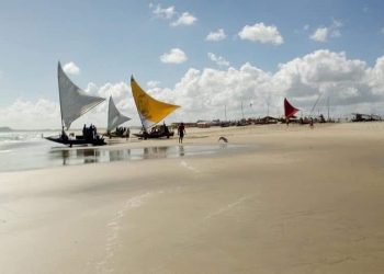 Jangadas na beira do mar